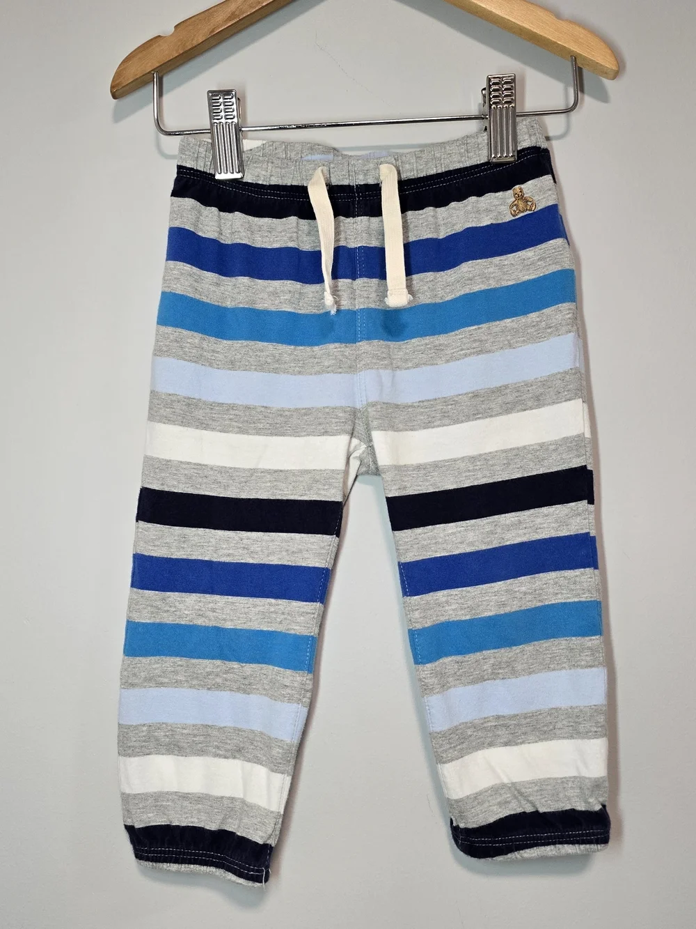 GAP Blue & Gray Striped Kids Jogger Pants